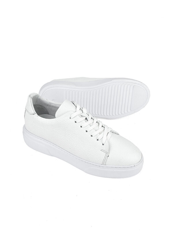 Erkek Hakiki Deri Sneaker 151423Z511 Beyaz - Görsel 5