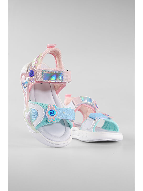 Arial Hafif Kız Okul Öncesi Pudra Sandalet - Görsel 3