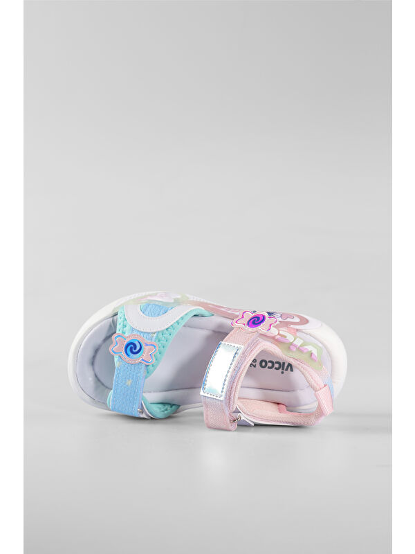 Arial Hafif Kız Okul Öncesi Pudra Sandalet - Görsel 8