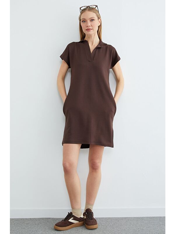 Fullamoda Basic Polo Yaka Cepli Mini Boy Elbise