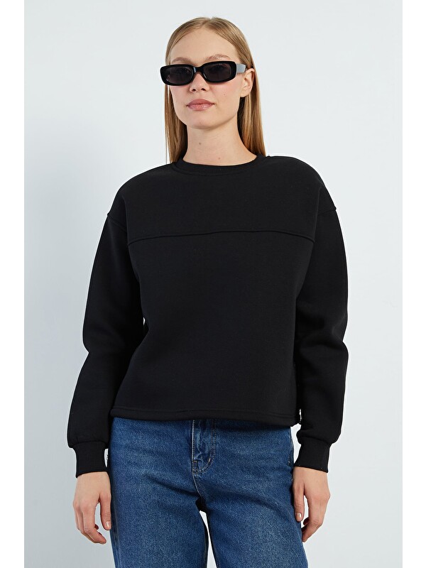 Fullamoda 3 İplik Stoperli Oversize Sweatshirt