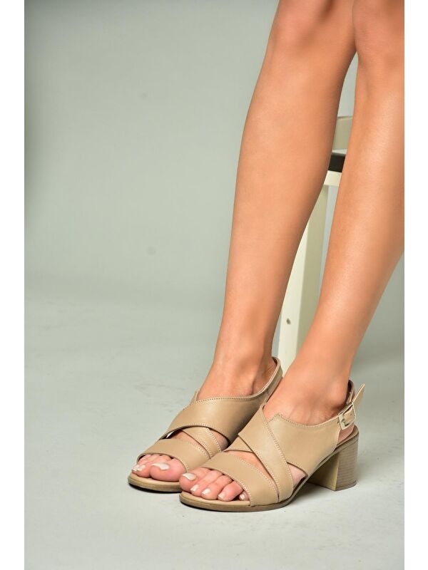 P5554519 Bej Kadın Sandalet - Görsel 5