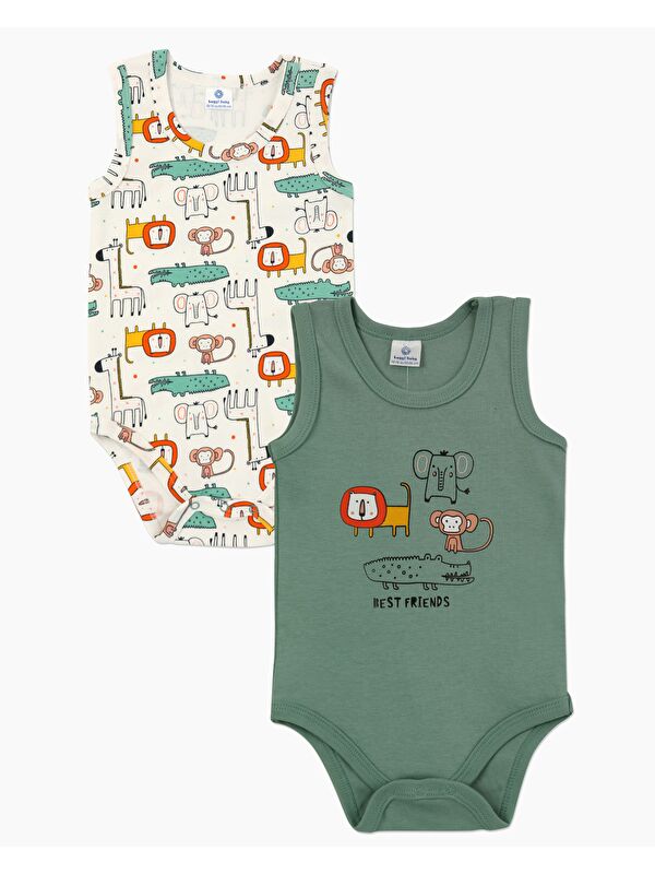 Luggi Baby Bisiklet Yaka Erkek Bebek Atlet Çıtçıtlı Body 2'li