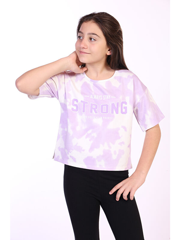 Toontoykids Kız Çocuk Strong Baskılı Batikli Tişört