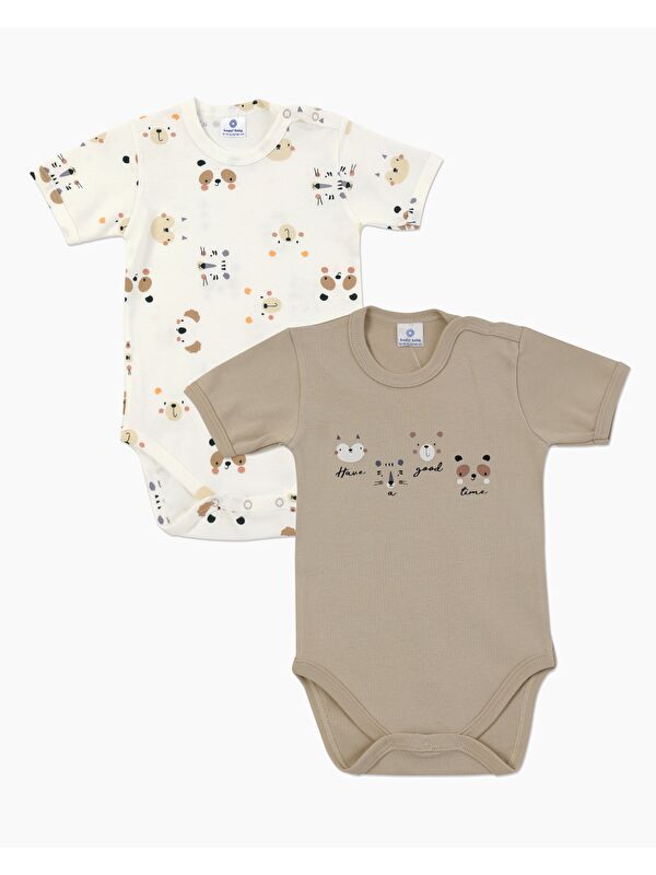 Luggi Baby Bisiklet Yaka Erkek Bebek Çıtçıtlı Body 2'li