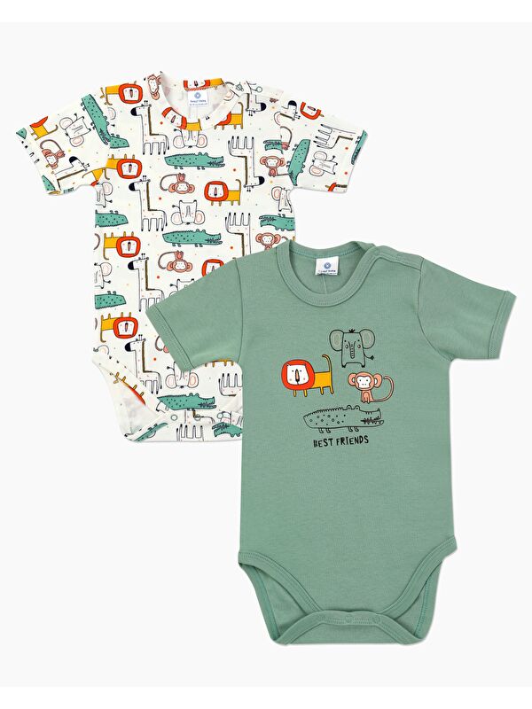 Luggi Baby Bisiklet Yaka Erkek Bebek Çıtçıtlı Body 2'li