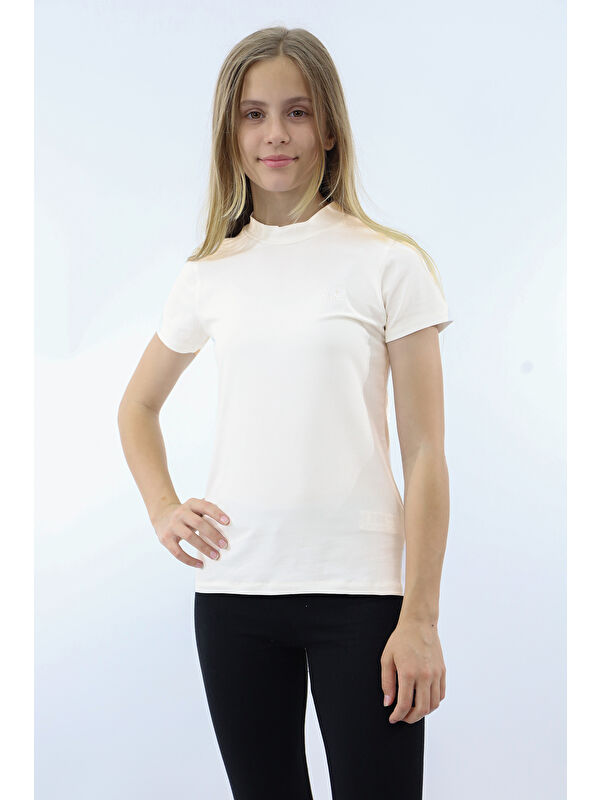 Toontoykids Kız Çocuk Nakışlı Okul Tişört