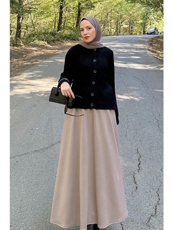 Lamelif Bisiklet Yaka Kısa Hırka Siyah