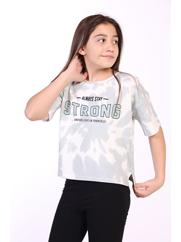 Toontoykids Kız Çocuk Strong Baskılı Batikli Tişört
