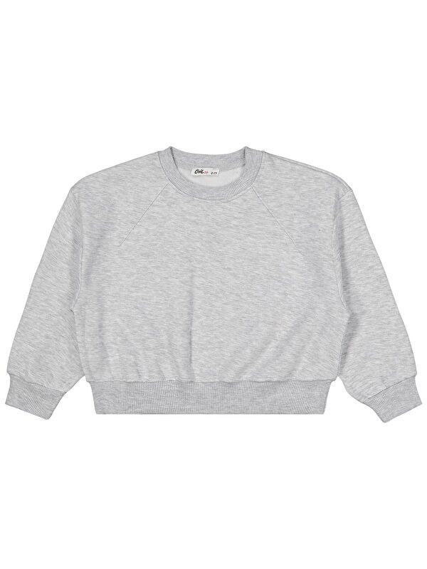 Civil Girls Düz 6-9 Yaş Sweatshirt - Gri 6-7 Yaş