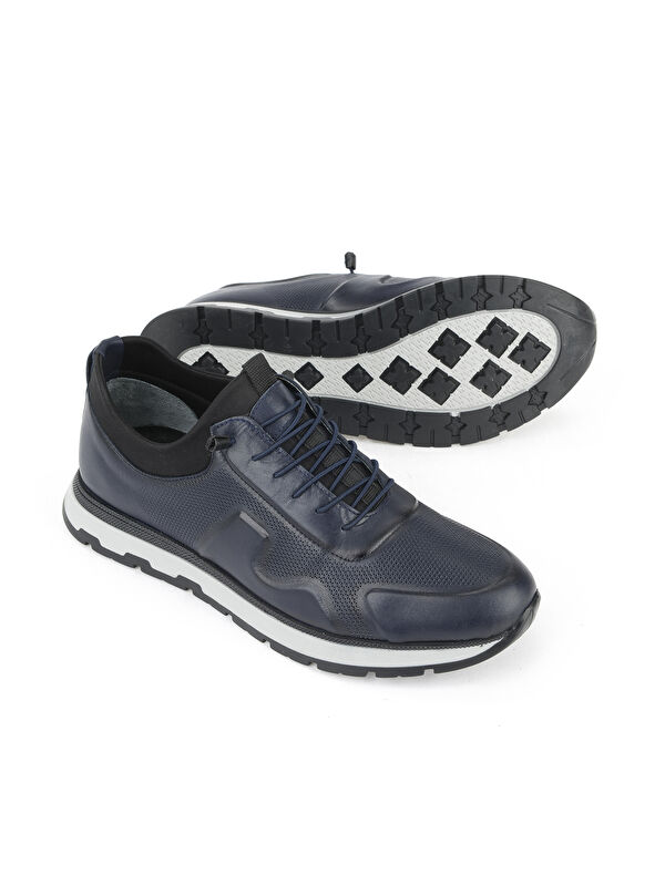 Erkek Hakiki Deri Sneaker 1531037Z2411 Lacivert - Görsel 5