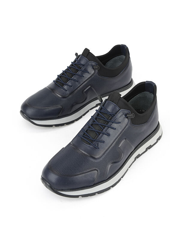 Erkek Hakiki Deri Sneaker 1531037Z2411 Lacivert - Görsel 6