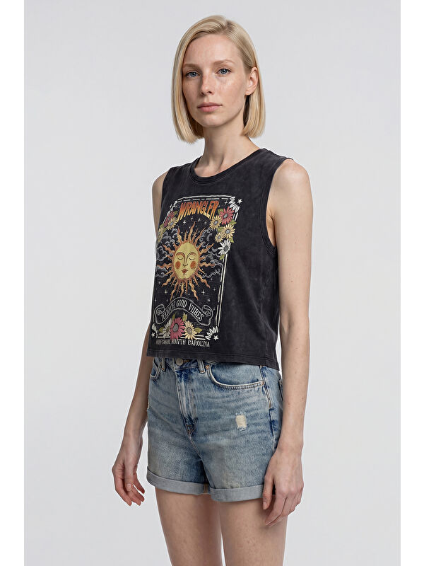 Wrangler %100 Pamuk Regular Fit Normal Kesim Bisiklet Yaka Kolsuz Tişört