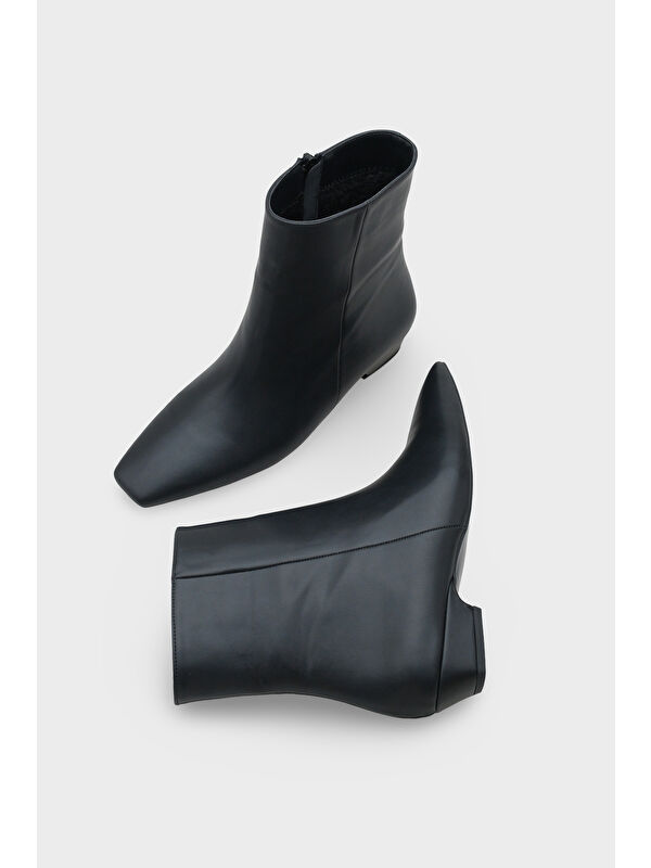 Evie Kısa Topuklu Yandan Fermuarlı Küt Burun Kadın Bot - Görsel 6