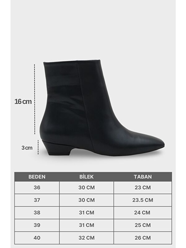 Evie Kısa Topuklu Yandan Fermuarlı Küt Burun Kadın Bot - Görsel 8