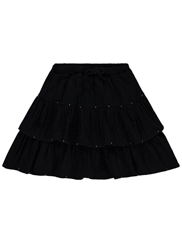 Civil Girls Taşlı Yıkamalı 10-13 Yaş Etek - Siyah