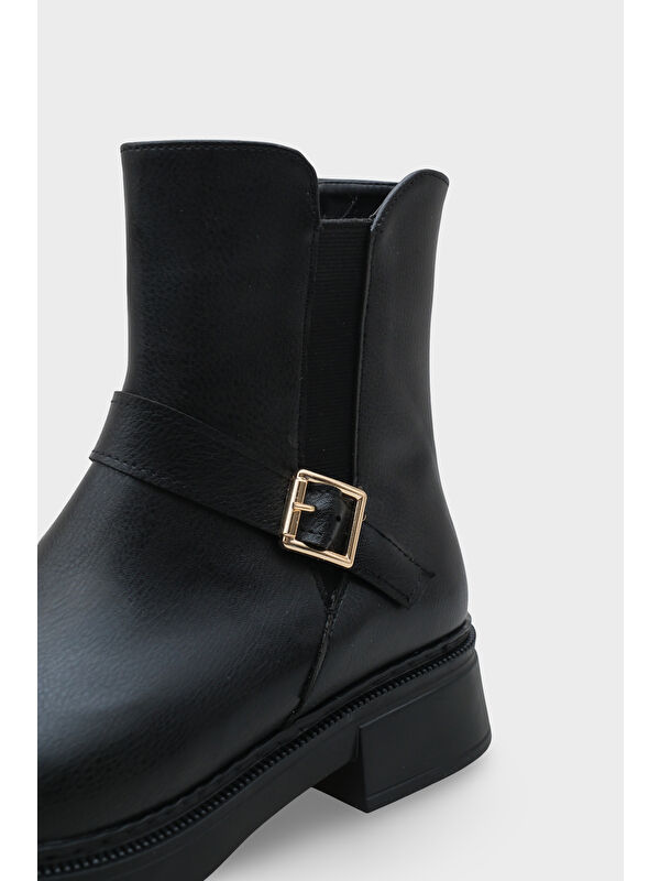 Daria Yandan Fermuarlı Tokalı Lastikli Kadın Bot - Görsel 4