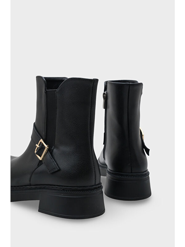 Daria Yandan Fermuarlı Tokalı Lastikli Kadın Bot - Görsel 5