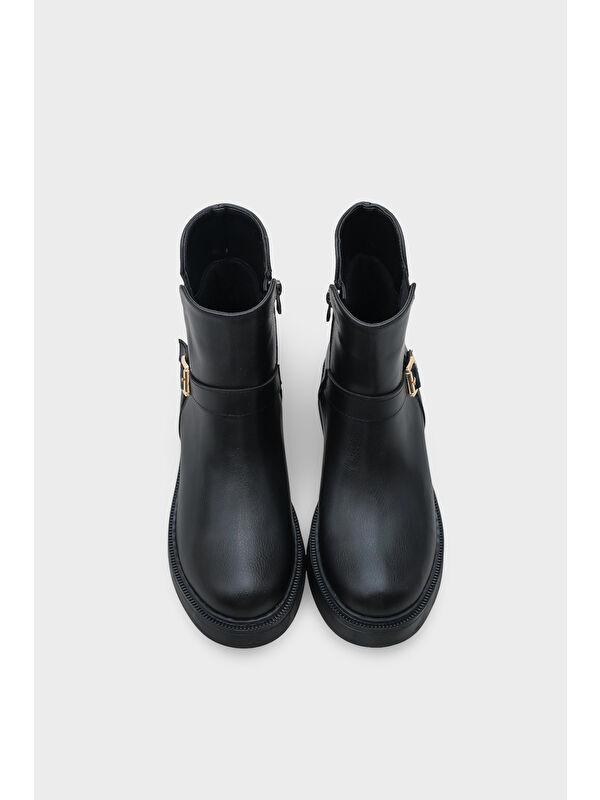 Daria Yandan Fermuarlı Tokalı Lastikli Kadın Bot - Görsel 7