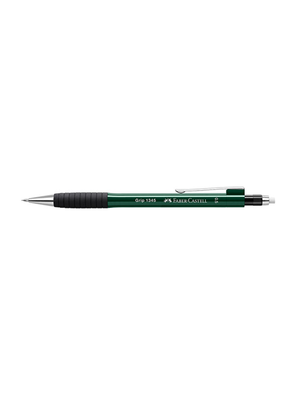 Faber-Castell Grip 1345/47 Versatil Kalem, 0.5 mm, Koyu Yeşil, Ergonomik Tutuş, Yaylı Uç, Uzun Silgi