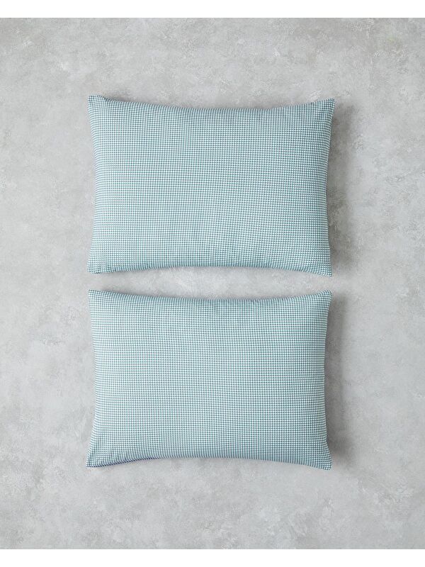 English Home Petit Check Pamuklu 2'li Yastık Kılıfı 50x70 cm Yeşil-Mavi