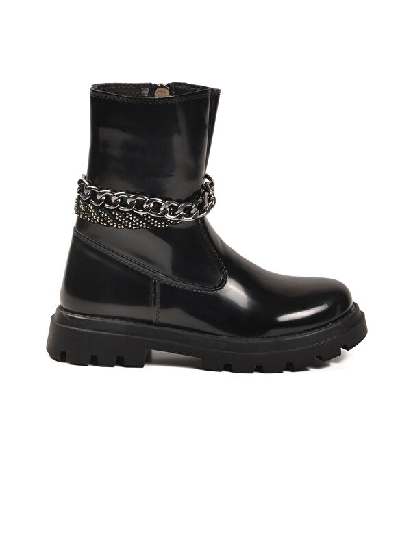 Siyah Rugan İçi Polarlı Kaymaz Kız Çocuk Çizme Duru F - Görsel 3