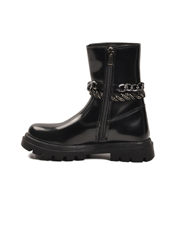 Siyah Rugan İçi Polarlı Kaymaz Kız Çocuk Çizme Duru F - Görsel 5