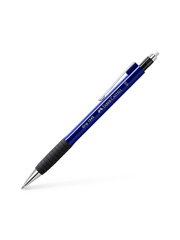 Faber-Castell Grip 1345/47 Versatil Kalem, 0.5 mm, Lacivert, Ergonomik Tutuş, Yaylı Uç, Uzun Silgi, Modern Tasarım