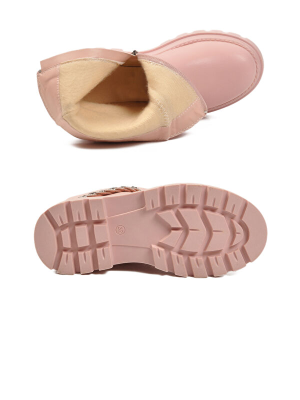 Pudra İçi Polarlı Kaymaz Kız Çocuk Çizme Duru F - Görsel 6