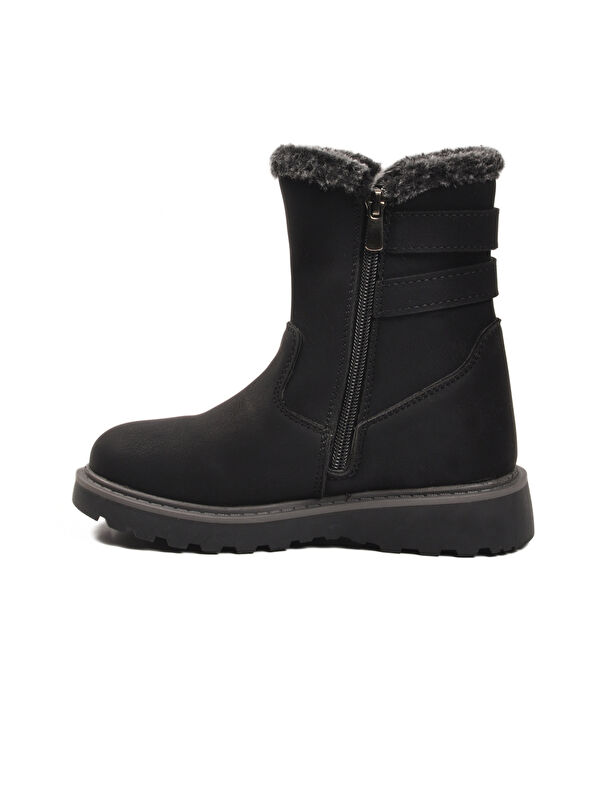 Siyah İçi Polarlı Kaymaz Kız Çocuk Bot Buckle F - Görsel 3