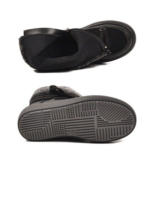 Siyah İçi Polarlı Kaymaz Kız Çocuk Bot Selis F - Görsel 6