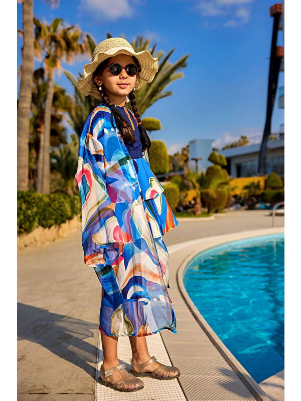 Marina Kız Çocuk Kimono Hafif, Dökümlü Pareo CP2506