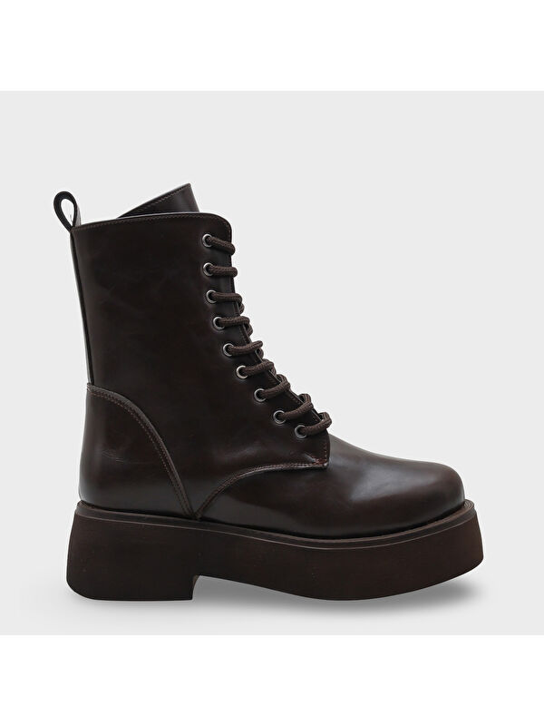 Melessa Yuvarlak Burunlu Yandan Fermuarlı Trak Tabanlı Kadın Bot - Görsel 2