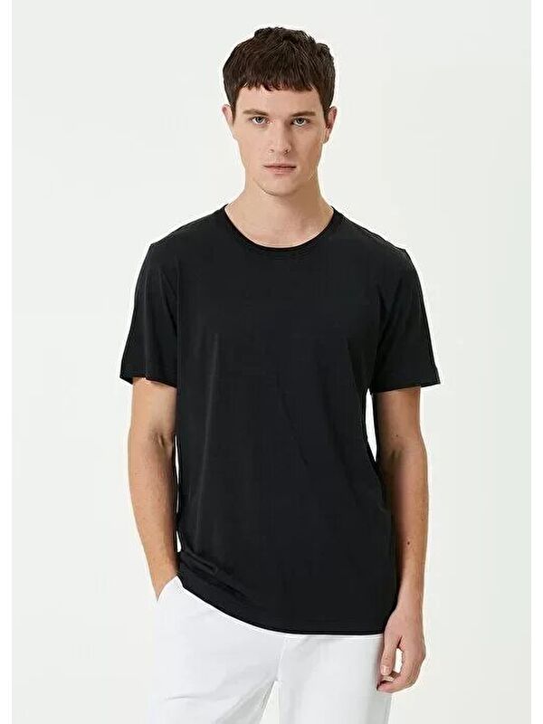 Jane's Unisex Basic Bisiklet Yaka Regular T-Shirt - Siyah