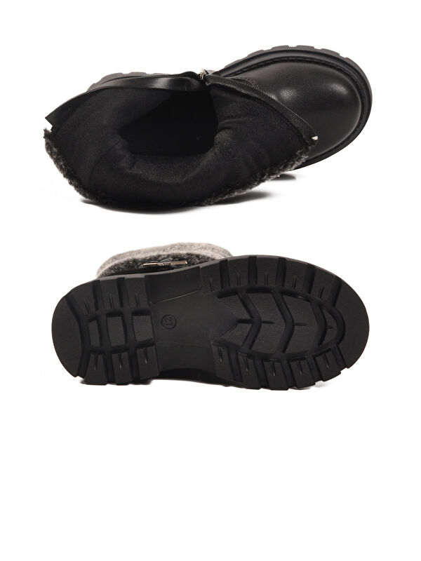 Siyah İçi Polarlı Fermuarlı Kız Çocuk Bot Evla P - Görsel 6