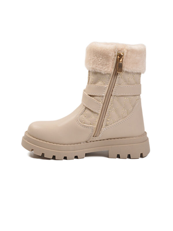 Bej İçi Polarlı Fermuarlı Kız Çocuk Bot Evla P - Görsel 5