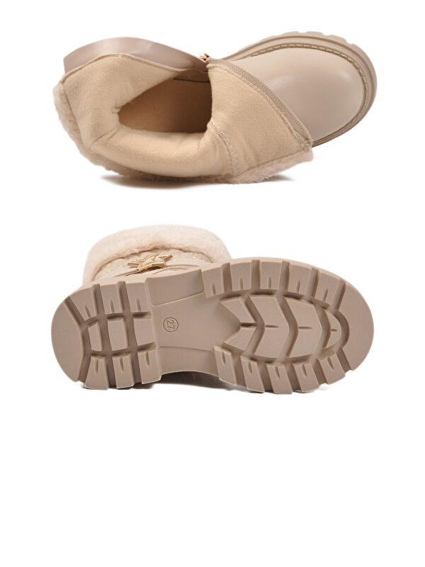 Bej İçi Polarlı Fermuarlı Kız Çocuk Bot Evla P - Görsel 6