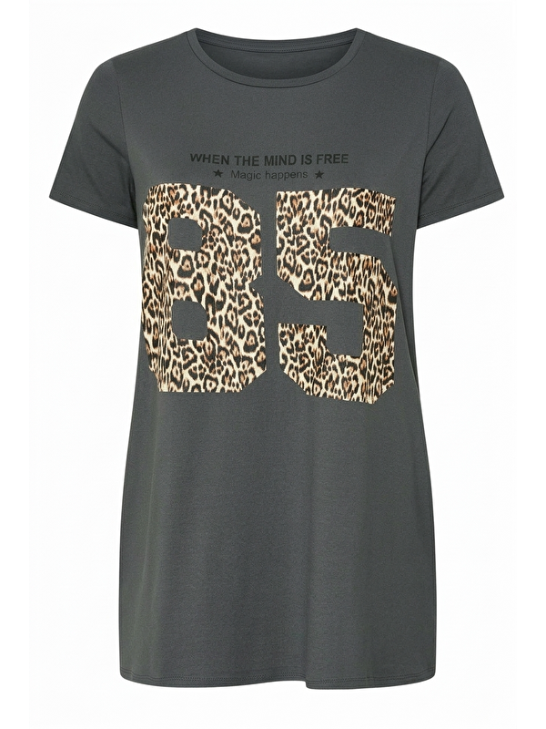 Stil Diva Leopar Desenli T-shirt