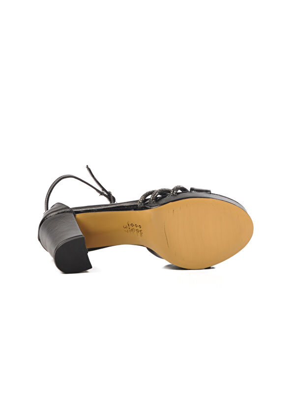 Siyah Platform Topuk Kadın Topuklu Abiye Ayakkabı 655386 Z - Görsel 6