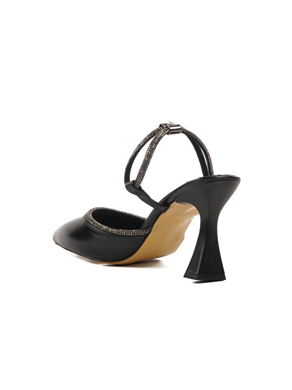 Siyah İnce Topuklu Kadın Abiye Ayakkabı 417603 Z - Görsel 5