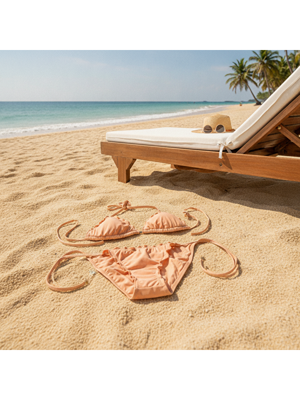 Bonbon Kadın Plaj Giyim Taba Renk Bikini Takım Bb2636