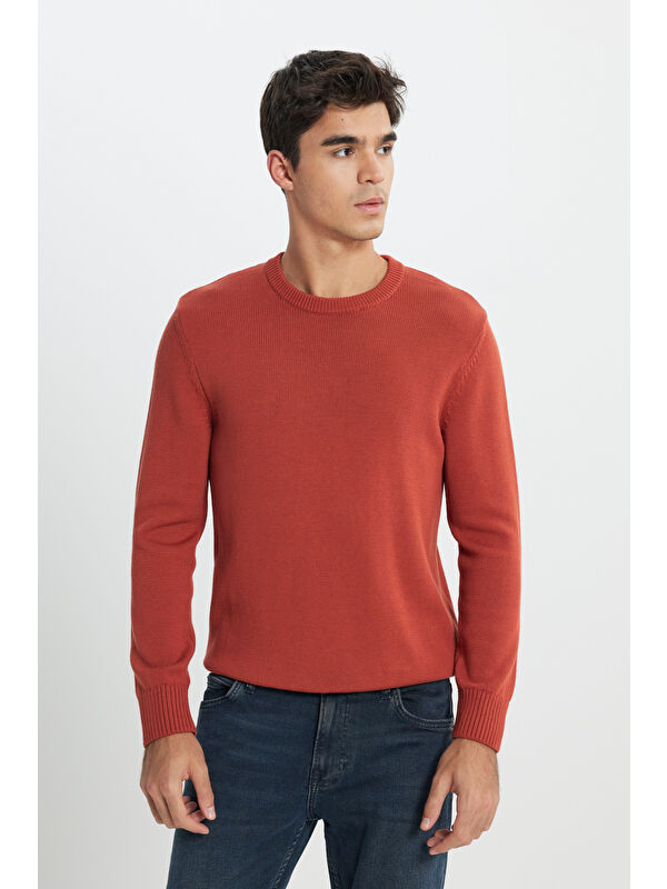 Lee Regular Fit Turuncu Triko Kazak
