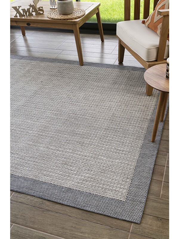 Konfor Halı Sisalux 3092 Gri Jüt Tabanlı Modern Dokuma Kilim -140x200 cm