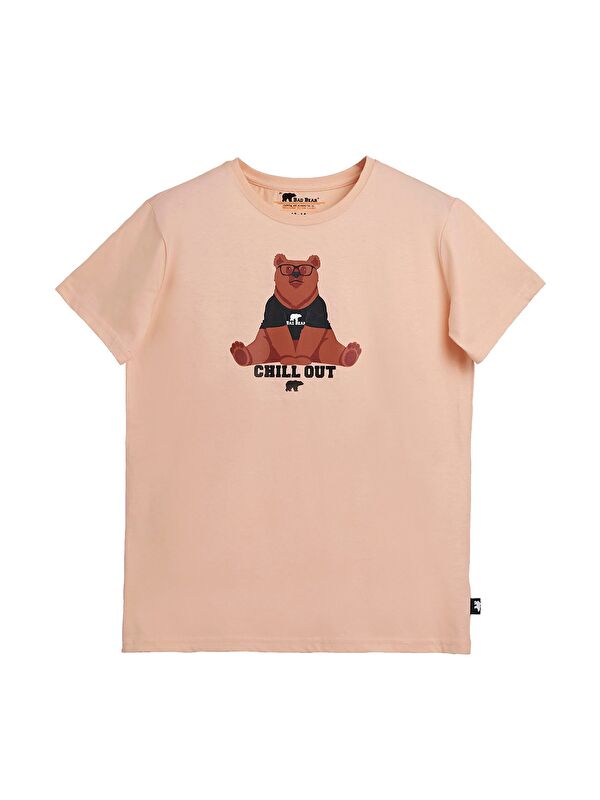 Bad Bear Caleb Pembe Baskılı Çocuk Tişört