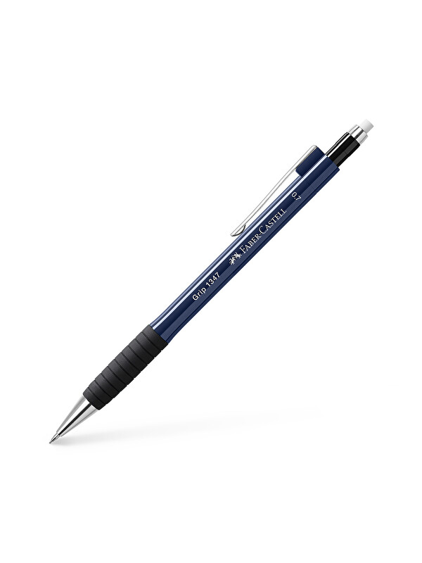 Faber-Castell Grip 1345/47 Versatil Kalem, 0.7 mm, Navy Blue, Ergonomik Tutuş, Yaylı Uç, Uzun Silgi,Modern Tasarım