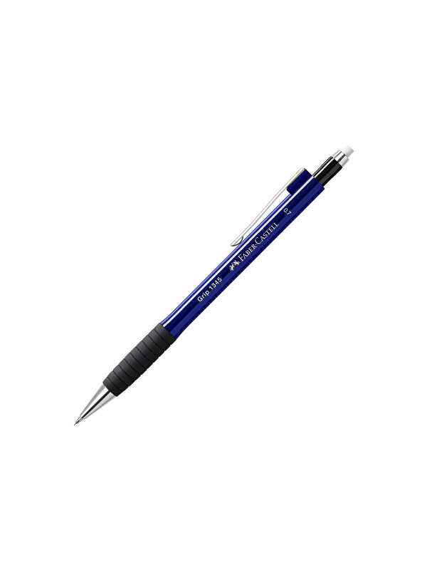 Faber-Castell Grip 1345/47 Versatil Kalem, 0.7 mm,Lacivert, Ergonomik Tutuş, Yaylı Uç, Uzun Silgi, Modern Tasarım