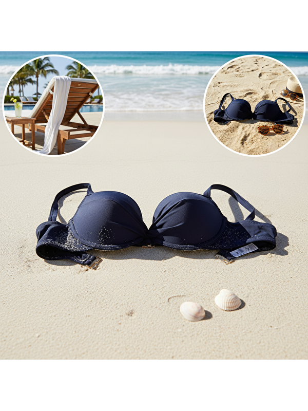 Bonbon Kadın Plaj Giyim Siyah Renk Bikini Üst Bb2630