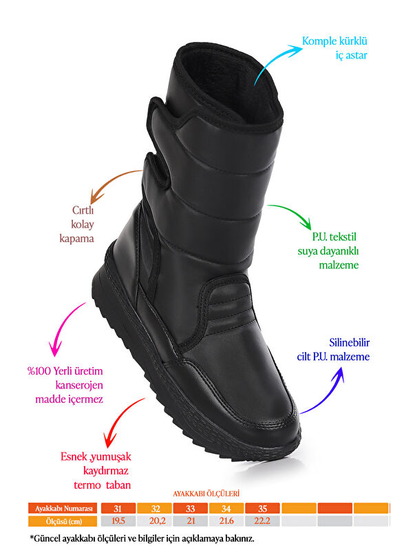 Riko Cırtlı Termo Taban Kız Çocuk Kar Botu - Görsel 3