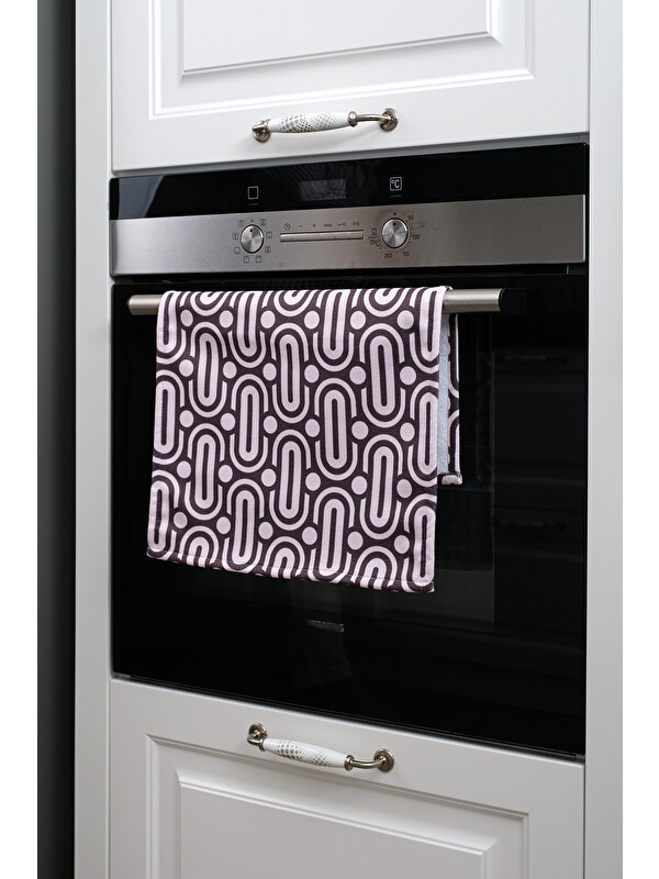 Asdiva Twist Ataç Desen Detaylı Dekoratif Mutfak Fırın Kurulama Bezi Kahverengi - 35x55cm