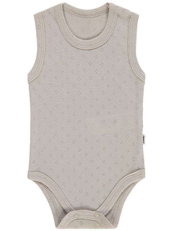 Civil Baby Jakarlı 3-36 Ay Çıtçıtlı Badi - Kahve